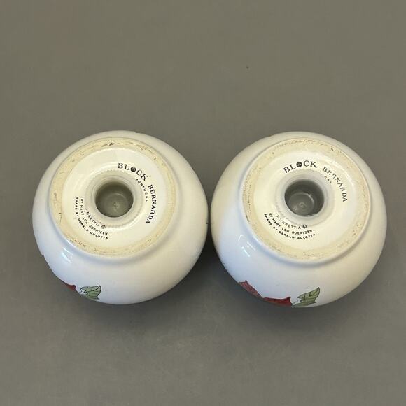 Block Bernarda Portugal Poinsettia Mary Lou Goertzen Salt And Pepper Shakers VTG - Picture 6 of 8